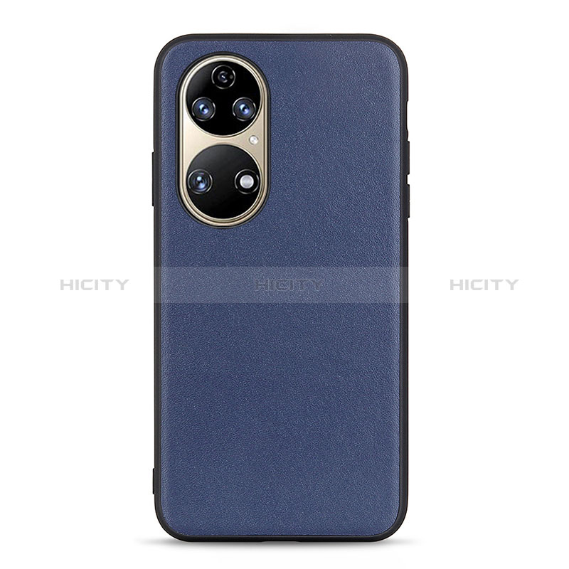 Custodia Lusso Pelle Cover B01H per Huawei P50 Blu