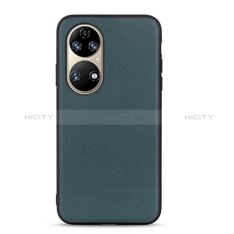 Custodia Lusso Pelle Cover B01H per Huawei P50 Pro Verde