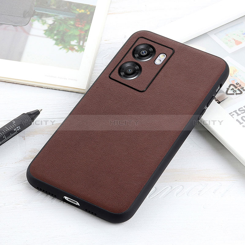 Custodia Lusso Pelle Cover B01H per Realme V23 5G Marrone