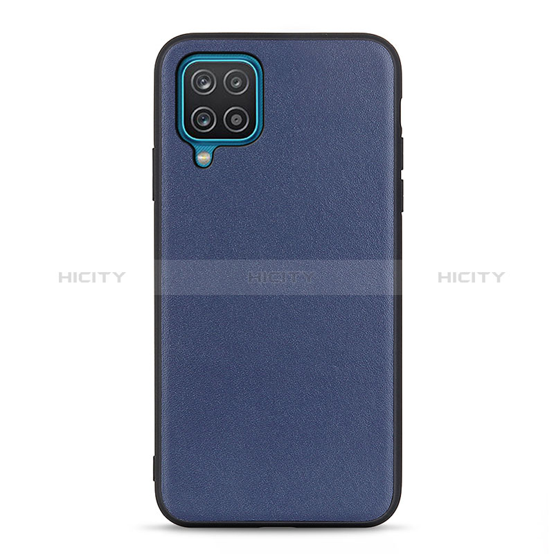 Custodia Lusso Pelle Cover B01H per Samsung Galaxy A12 Nacho Blu