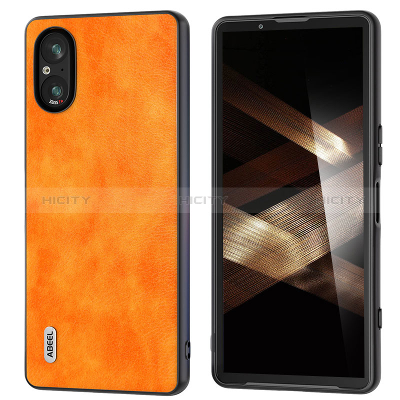 Custodia Lusso Pelle Cover B01H per Sony Xperia 5 V Arancione