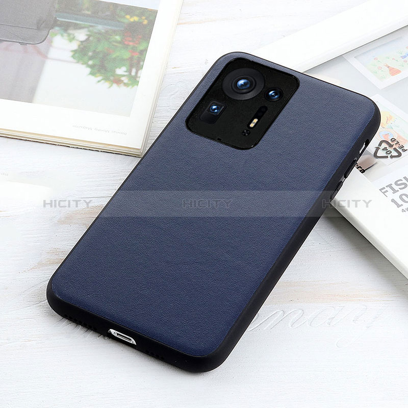 Custodia Lusso Pelle Cover B01H per Xiaomi Mi Mix 4 5G Blu