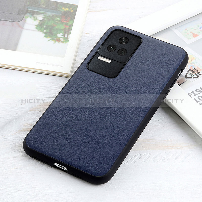 Custodia Lusso Pelle Cover B01H per Xiaomi Redmi K40S 5G Blu