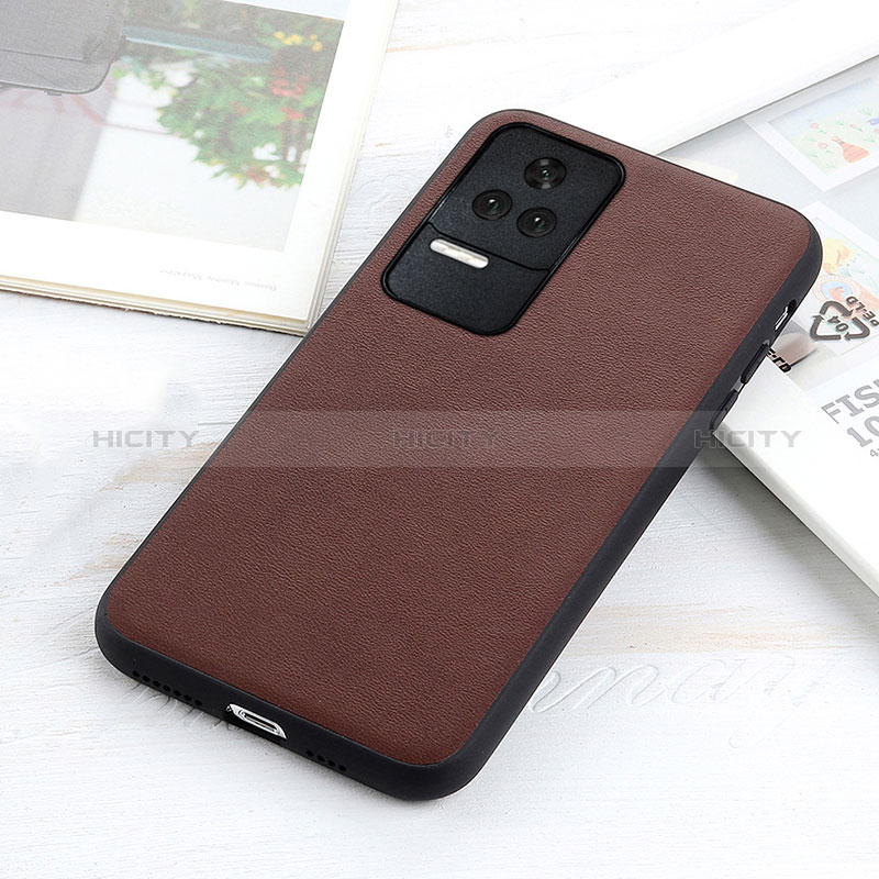 Custodia Lusso Pelle Cover B01H per Xiaomi Redmi K40S 5G Marrone