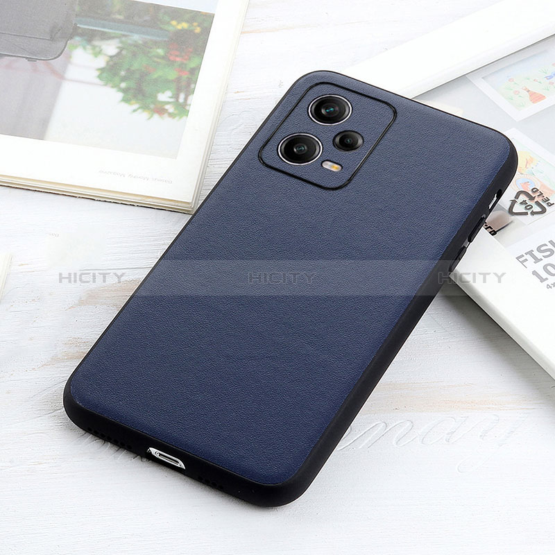 Custodia Lusso Pelle Cover B01H per Xiaomi Redmi Note 12 Pro 5G Blu