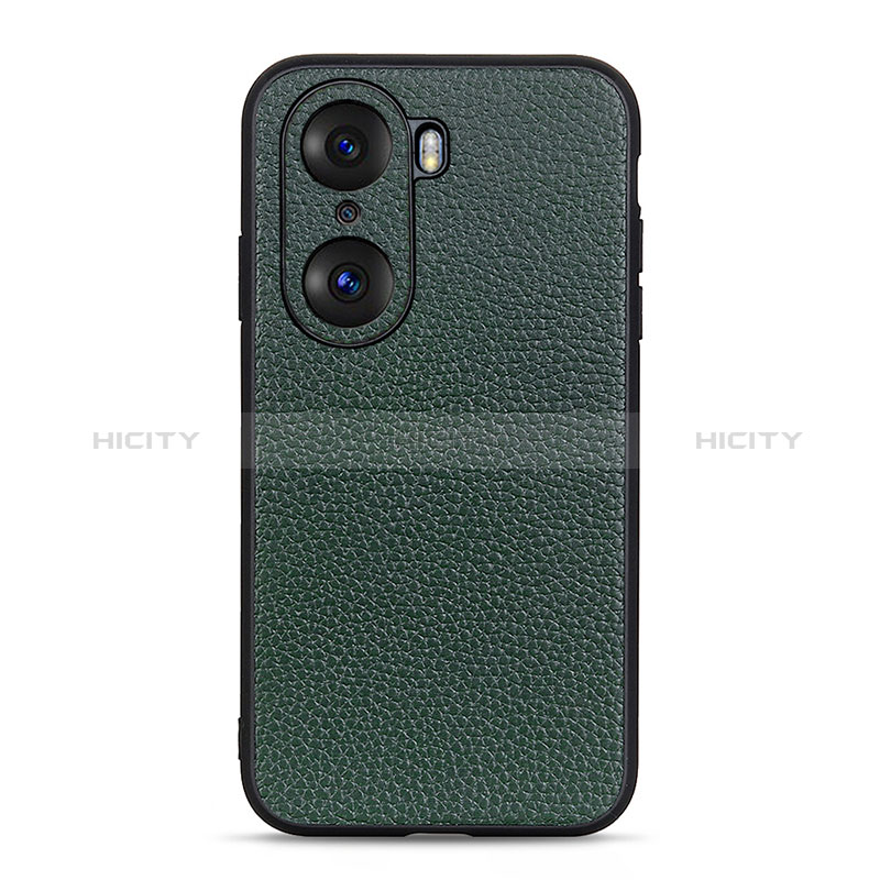 Custodia Lusso Pelle Cover B02H per Huawei Honor 60 5G Verde