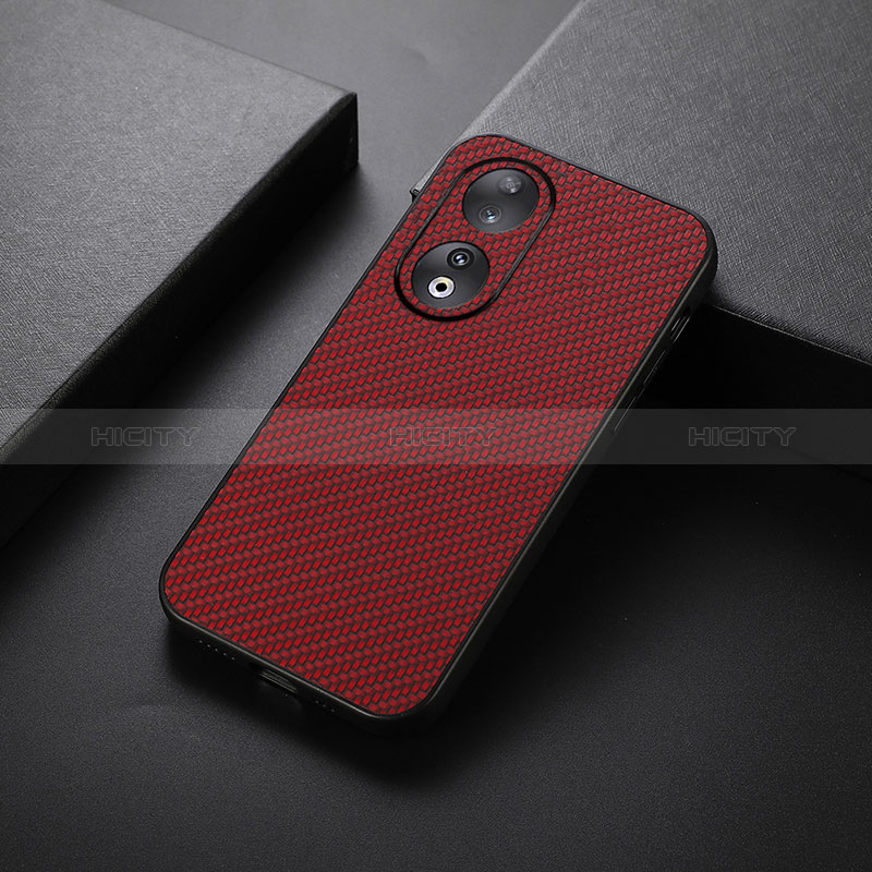 Custodia Lusso Pelle Cover B02H per Huawei Honor 90 5G Rosso