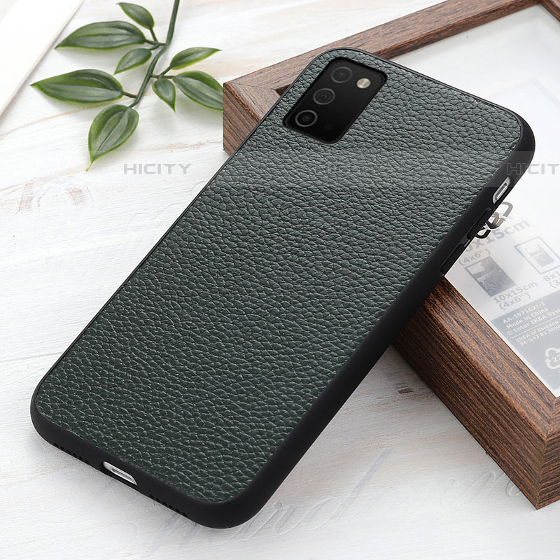 Custodia Lusso Pelle Cover B02H per Samsung Galaxy A03s Verde