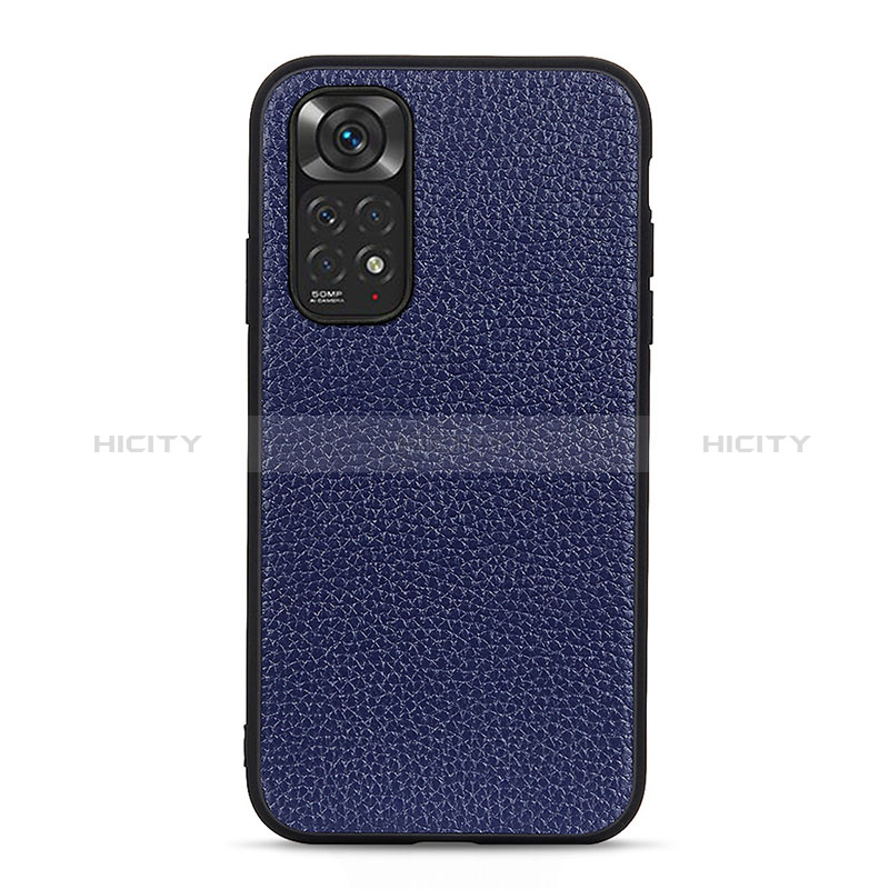 Custodia Lusso Pelle Cover B02H per Xiaomi Redmi Note 11S 4G Blu