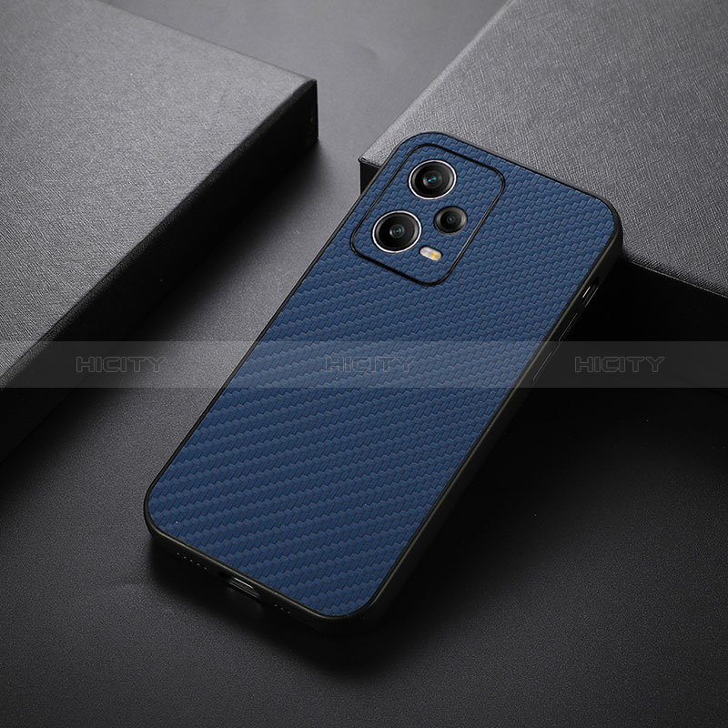 Custodia Lusso Pelle Cover B02H per Xiaomi Redmi Note 12 Pro 5G Blu