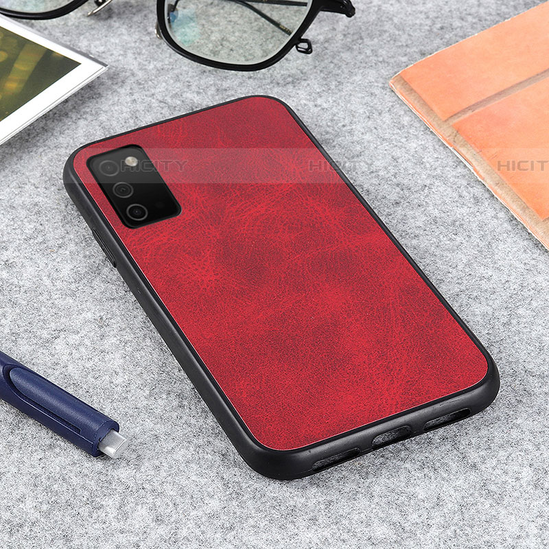 Custodia Lusso Pelle Cover B03H per Samsung Galaxy A03s Rosso