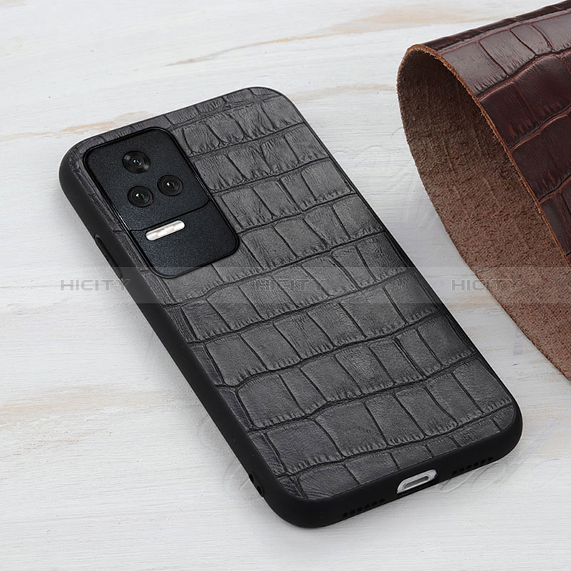 Custodia Lusso Pelle Cover B04H per Xiaomi Poco F4 5G Nero