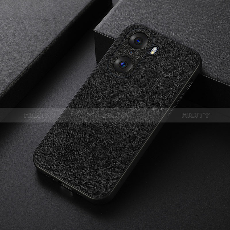 Custodia Lusso Pelle Cover B05H per Huawei Honor 60 Pro 5G Nero