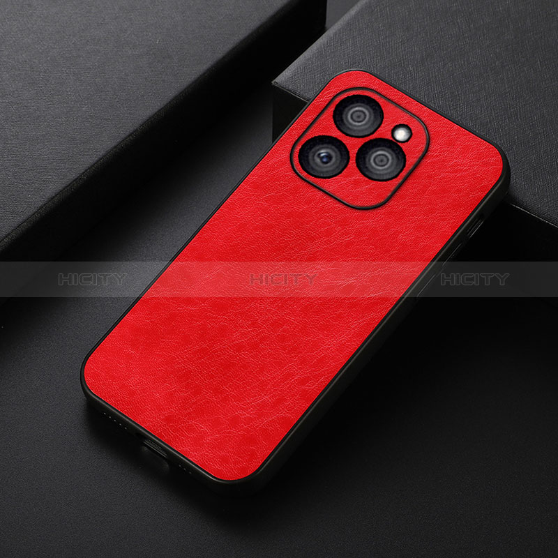 Custodia Lusso Pelle Cover B05H per Huawei Honor 60 SE 5G Rosso