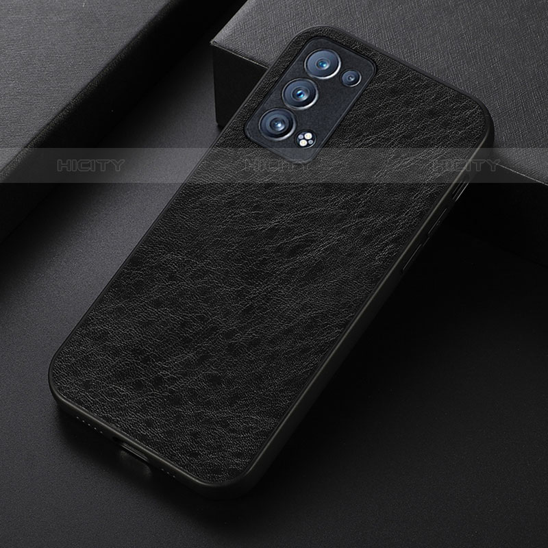 Custodia Lusso Pelle Cover B05H per Oppo Reno6 Pro 5G Nero