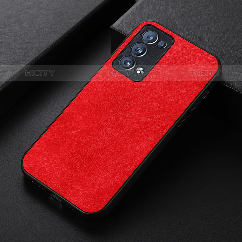 Custodia Lusso Pelle Cover B05H per Oppo Reno6 Pro 5G Rosso