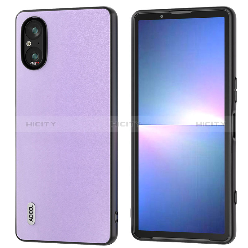 Custodia Lusso Pelle Cover B05H per Sony Xperia 5 V Viola