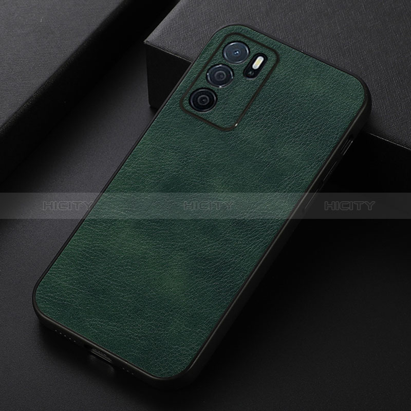 Custodia Lusso Pelle Cover B06H per Oppo A16 Verde