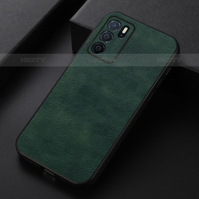 Custodia Lusso Pelle Cover B06H per Oppo A54s Verde