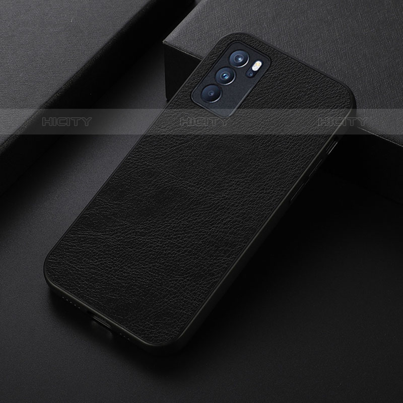 Custodia Lusso Pelle Cover B06H per Oppo Reno6 Pro 5G India Nero