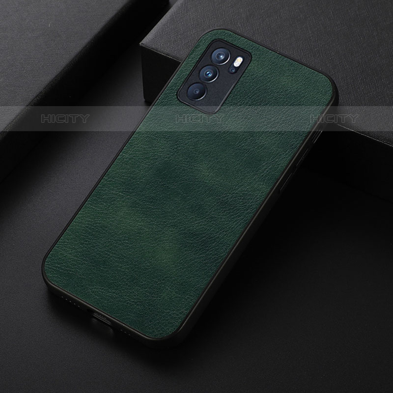 Custodia Lusso Pelle Cover B06H per Oppo Reno6 Pro 5G India Verde