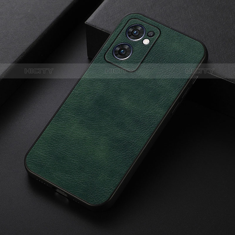 Custodia Lusso Pelle Cover B06H per Oppo Reno7 5G Verde