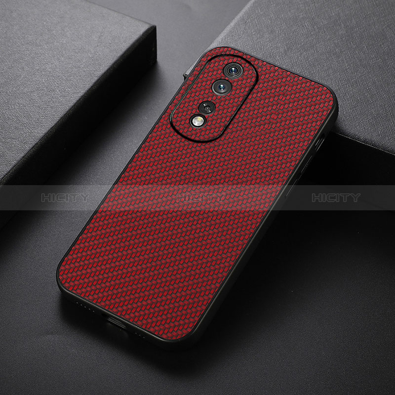 Custodia Lusso Pelle Cover B07H per Huawei Honor 80 Pro Flat 5G Rosso