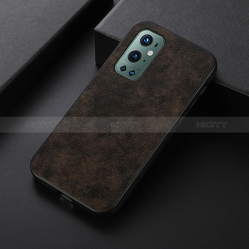 Custodia Lusso Pelle Cover B07H per OnePlus 9 Pro 5G Marrone