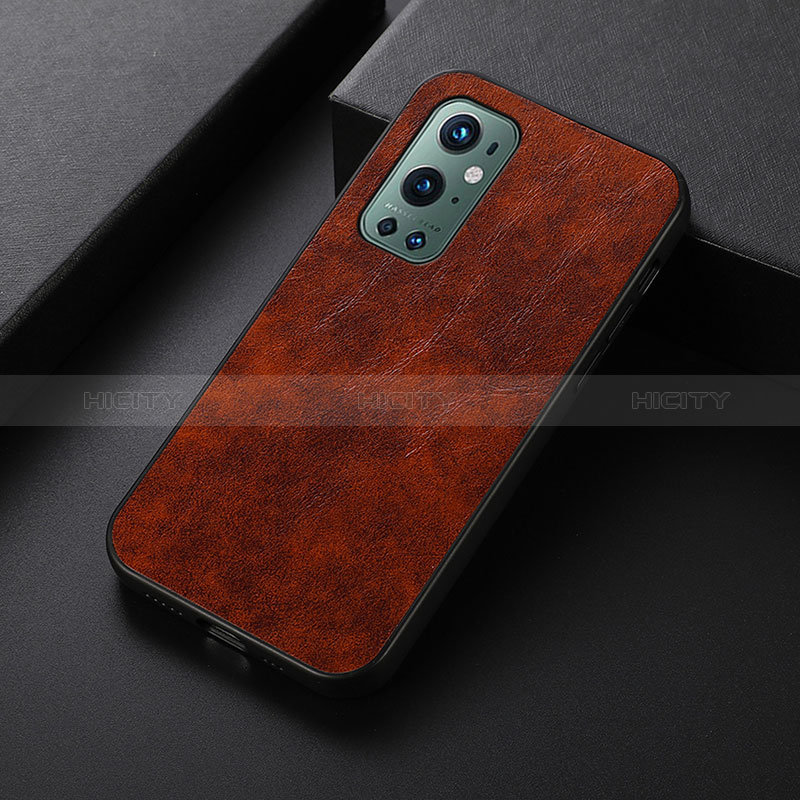 Custodia Lusso Pelle Cover B07H per OnePlus 9 Pro 5G Marrone Chiaro