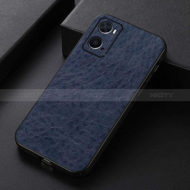 Custodia Lusso Pelle Cover B07H per Oppo A76 Blu