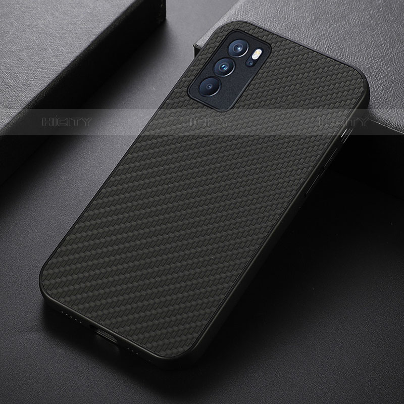 Custodia Lusso Pelle Cover B07H per Oppo Reno6 Pro 5G India Nero