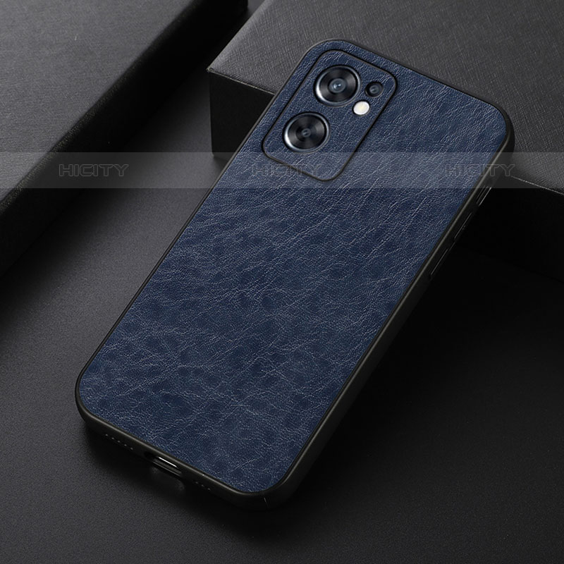 Custodia Lusso Pelle Cover B07H per Oppo Reno7 SE 5G Blu