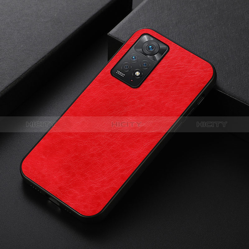 Custodia Lusso Pelle Cover B07H per Xiaomi Redmi Note 11 Pro 4G Rosso