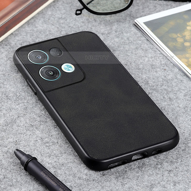 Custodia Lusso Pelle Cover B08H per Oppo Reno8 Pro 5G Nero