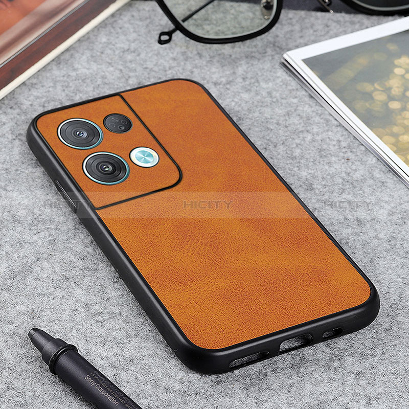 Custodia Lusso Pelle Cover B08H per Oppo Reno9 Pro+ Plus 5G Marrone