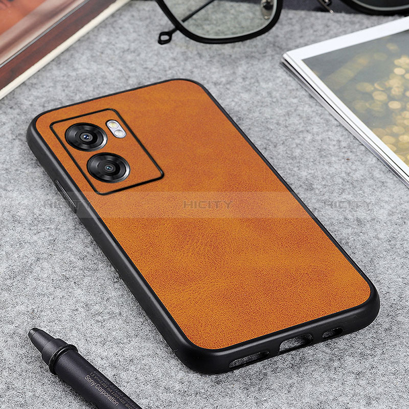 Custodia Lusso Pelle Cover B08H per Realme V23 5G Marrone