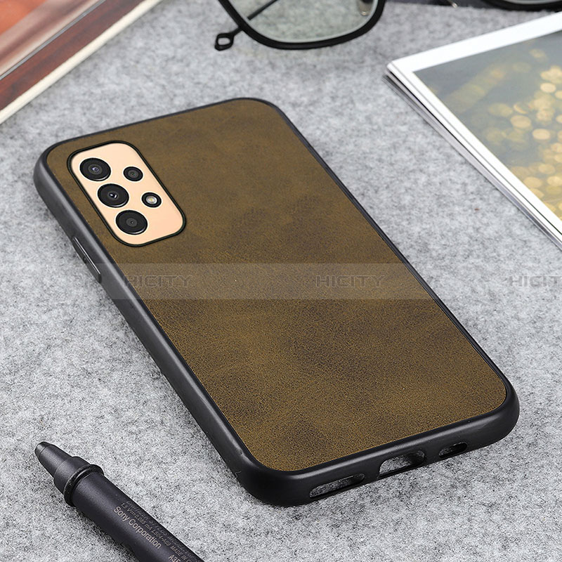 Custodia Lusso Pelle Cover B08H per Samsung Galaxy A13 4G Marrone Chiaro