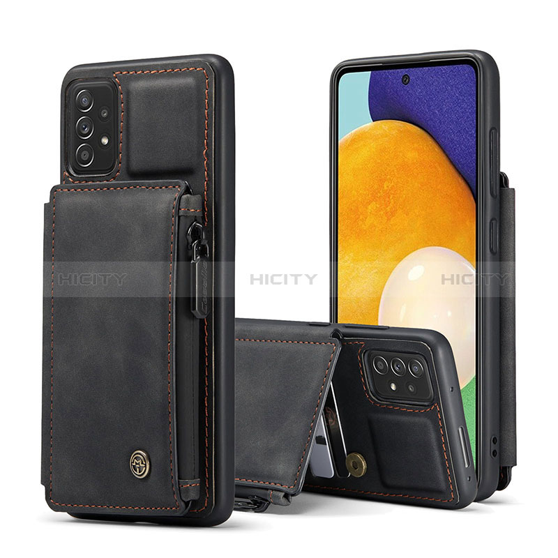 Custodia Lusso Pelle Cover C01S per Samsung Galaxy A52s 5G Nero