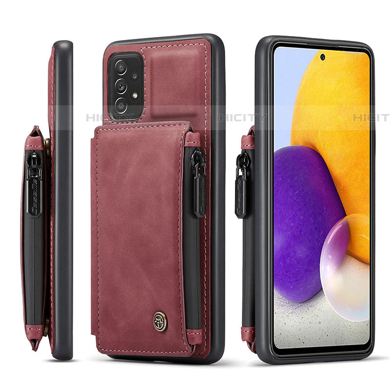 Custodia Lusso Pelle Cover C01S per Samsung Galaxy A72 5G Rosso