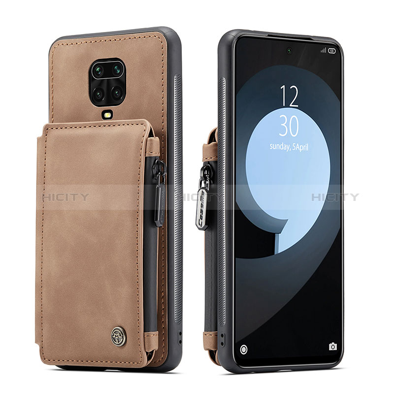 Custodia Lusso Pelle Cover C01S per Xiaomi Redmi Note 9S Marrone Chiaro