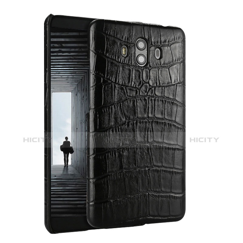 Custodia Lusso Pelle Cover Coccodrillo per Huawei Mate 10 Nero