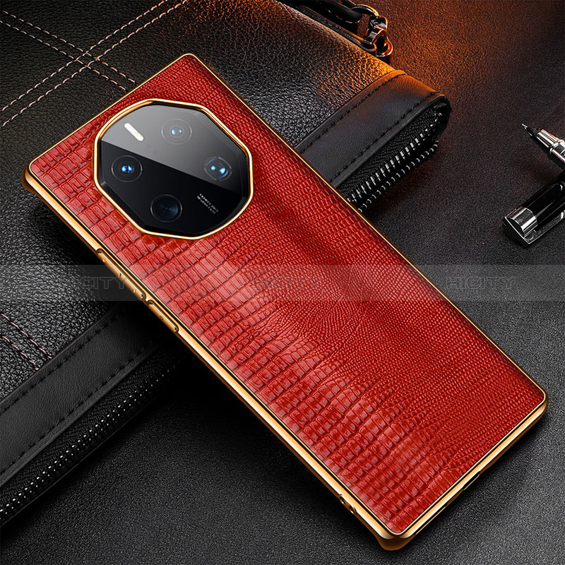 Custodia Lusso Pelle Cover DL1 per Huawei Mate 50 RS Rosso