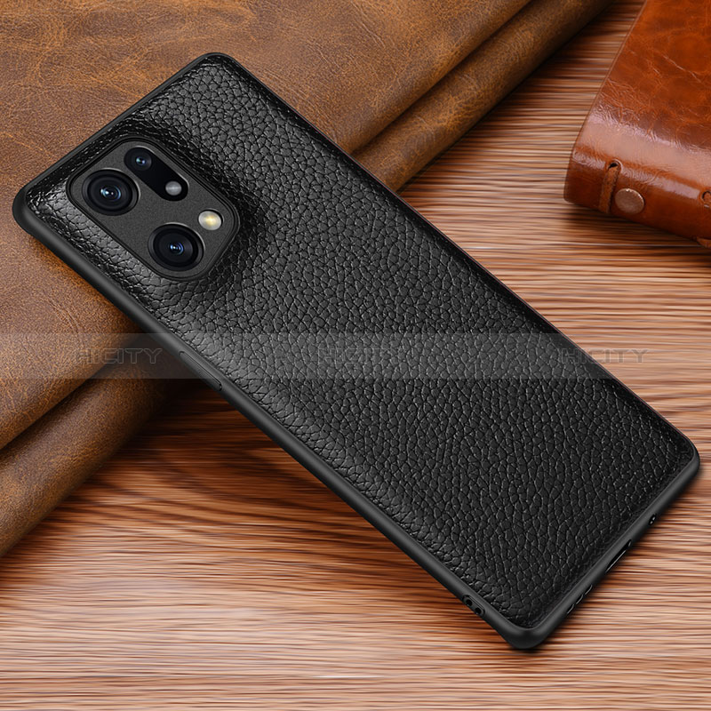 Custodia Lusso Pelle Cover DL1 per Oppo Find X5 5G Nero