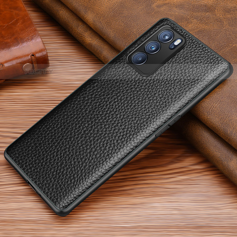 Custodia Lusso Pelle Cover DL1 per Oppo Reno6 Pro 5G India Nero