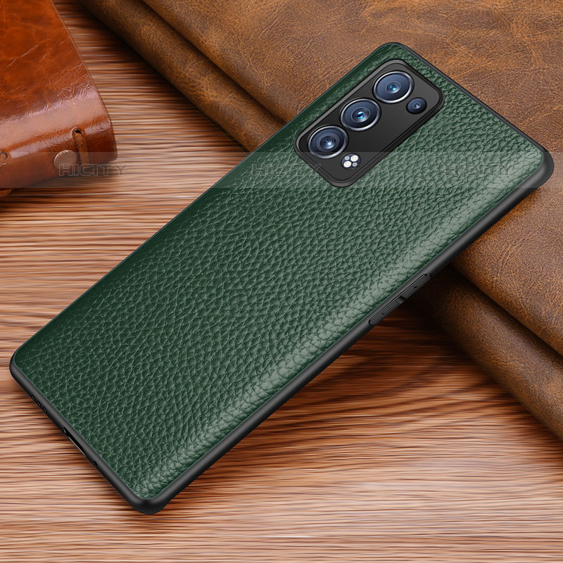 Custodia Lusso Pelle Cover DL1 per Oppo Reno6 Pro+ Plus 5G Verde