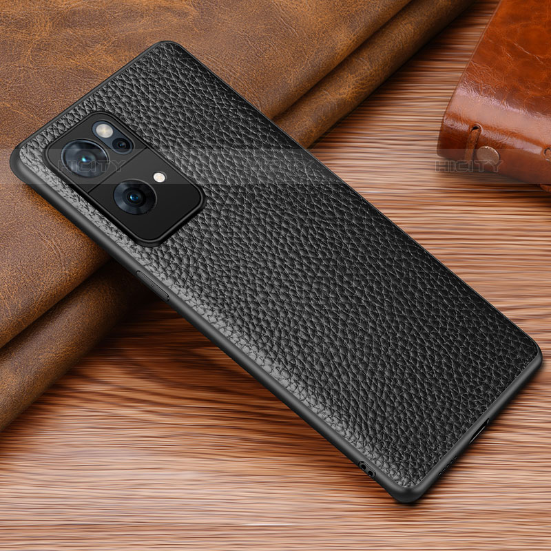 Custodia Lusso Pelle Cover DL1 per Oppo Reno7 Pro 5G Nero