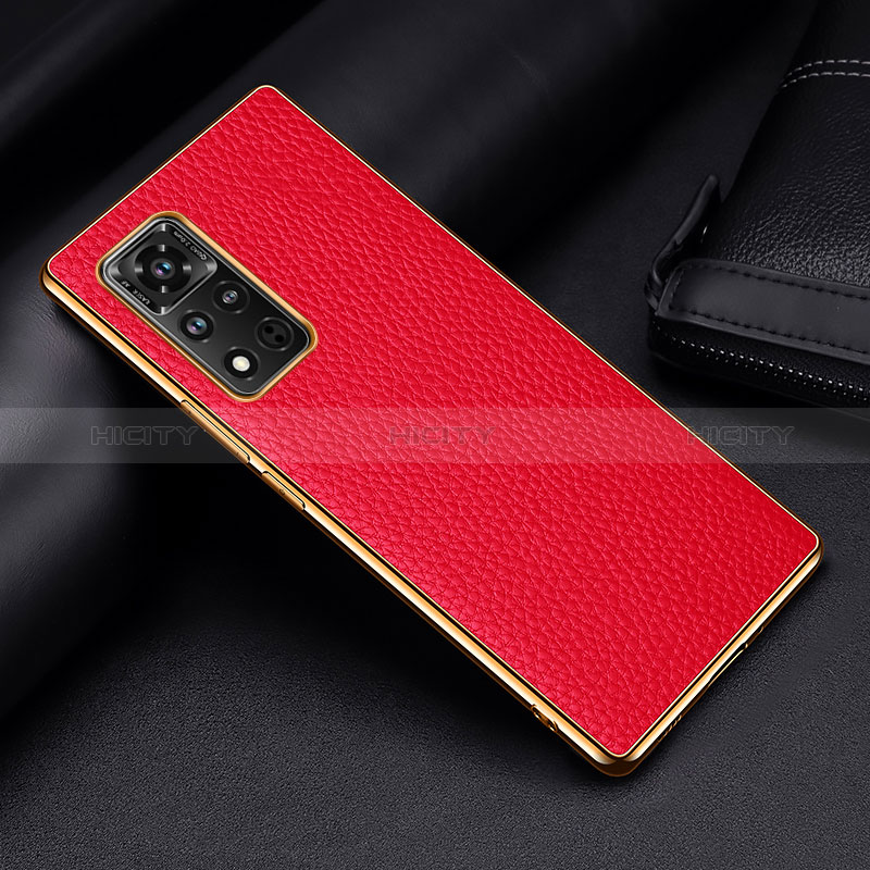 Custodia Lusso Pelle Cover DL2 per Huawei Honor V40 5G Rosso