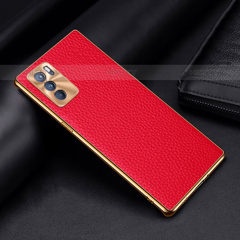 Custodia Lusso Pelle Cover DL2 per Oppo Reno6 Pro 5G India Rosso