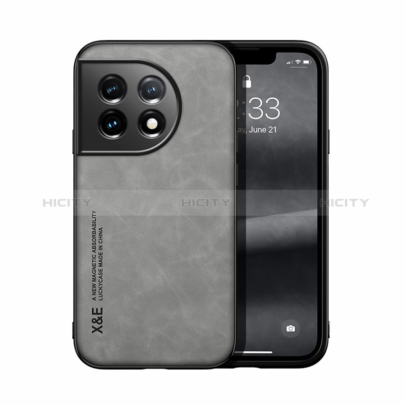 Custodia Lusso Pelle Cover DY1 per OnePlus 11 5G Grigio