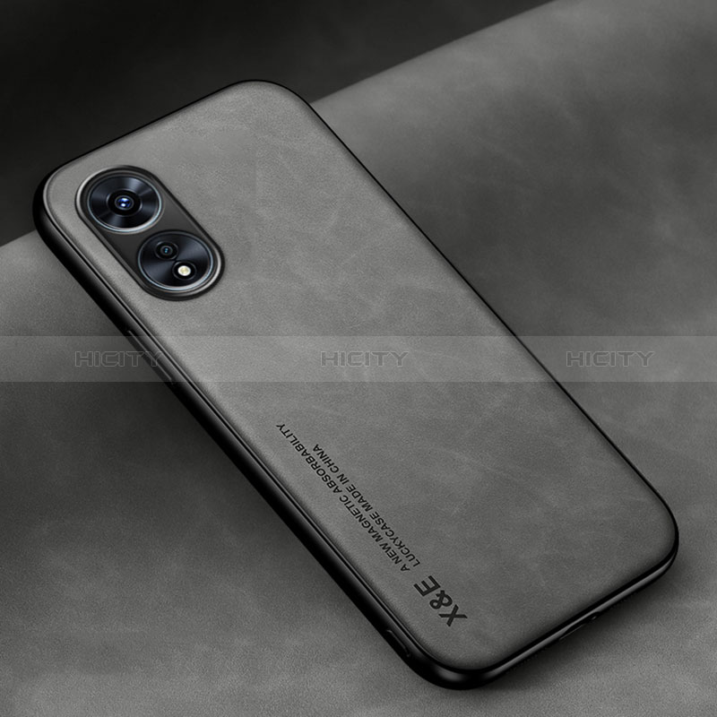 Custodia Lusso Pelle Cover DY1 per Oppo A1 Pro 5G Grigio